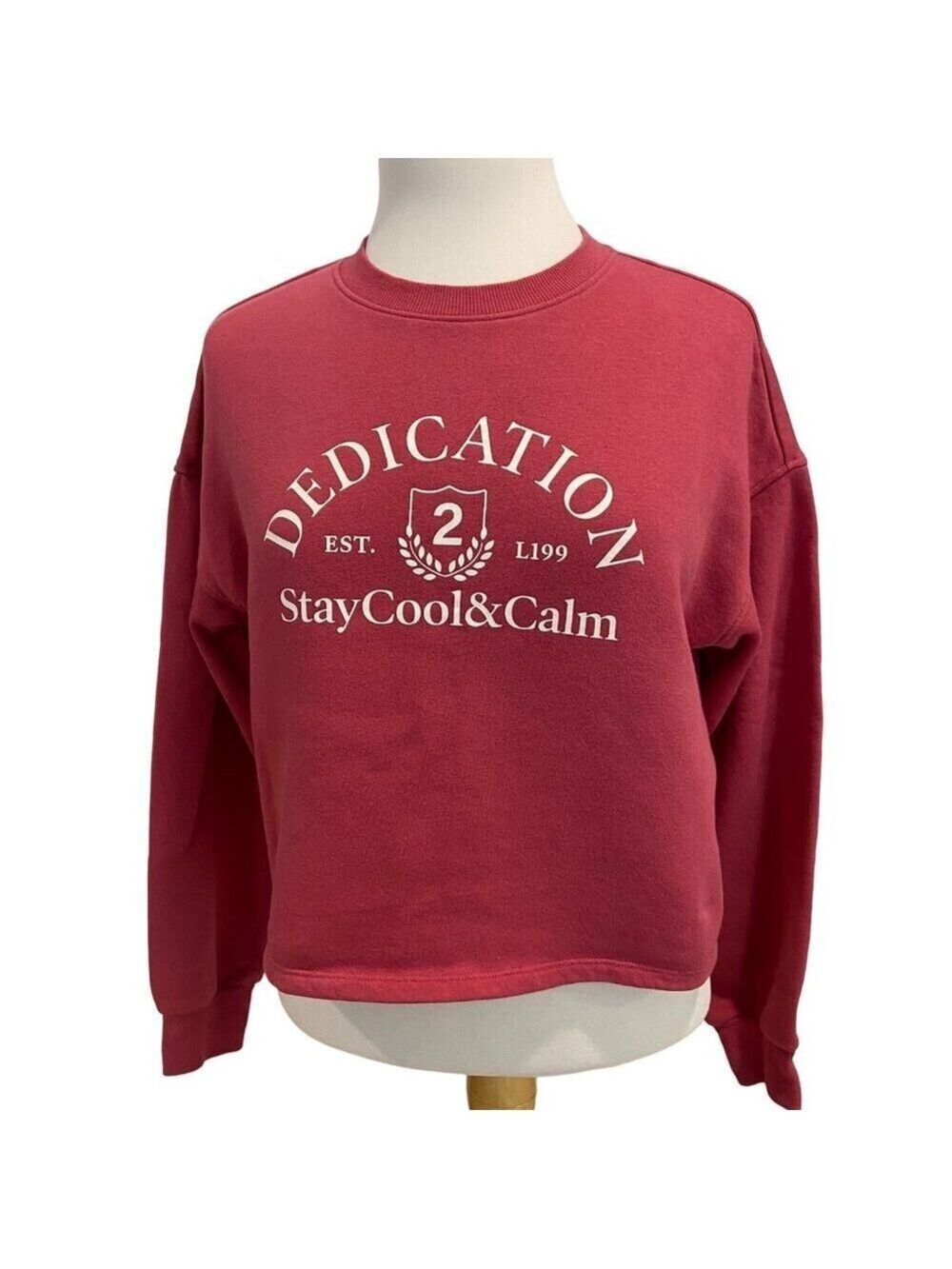 2/40$ Dedication Stay Cool & Calm Sweatshirt By H&M Divided -Size S - Red &White